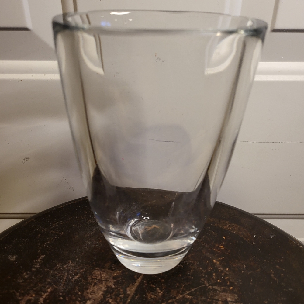 Vintage Heavy Glass Swedish Vase 6.33" - Picture 2 of 10